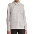 thumbnail image 1 of DKNY Womens Plaid Button Up Shirt, Pink, X-Large, 1 of 4