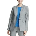 thumbnail image 1 of DKNY Womens Plaid One Button Blazer Jacket, Grey, 10, 1 of 4