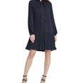 thumbnail image 1 of DKNY Womens Pleated Peasant Dress, Blue, 4, 1 of 1