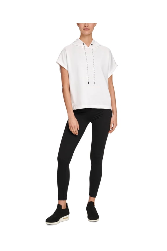 Womens Port Cotton Logo Short-sleeve Hoodie Size M