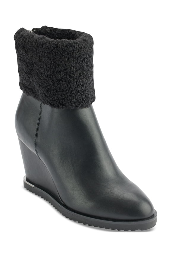 Womens Powell Wedge Booties Black 6.5M