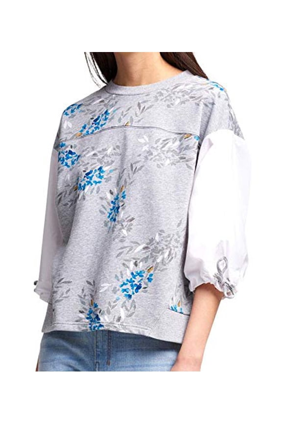 Womens Printed Heathered Sweatshirt;XL