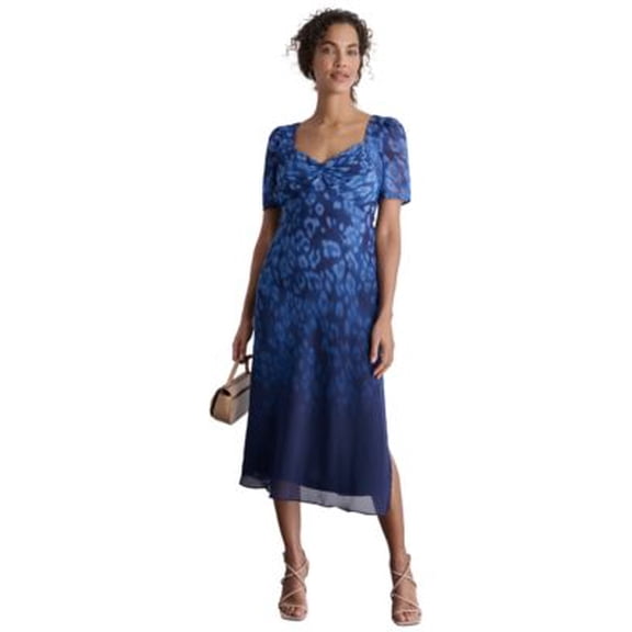 DKNY Womens Printed Sweetheart-Nec Blue 6