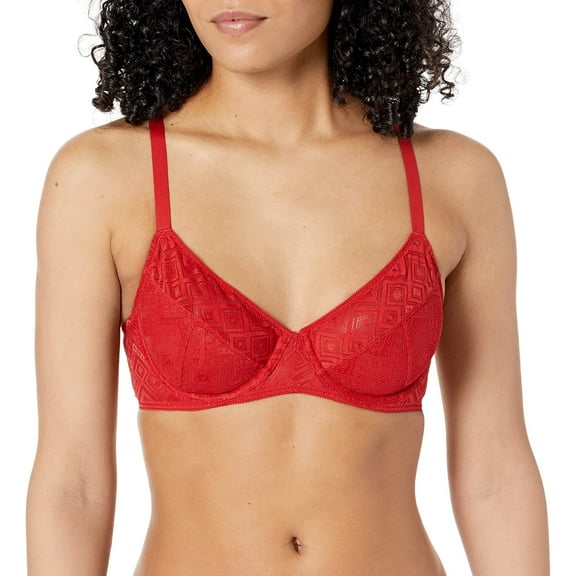 DKNY Women's Pure Lace Unlined Bra, Brick, 32C