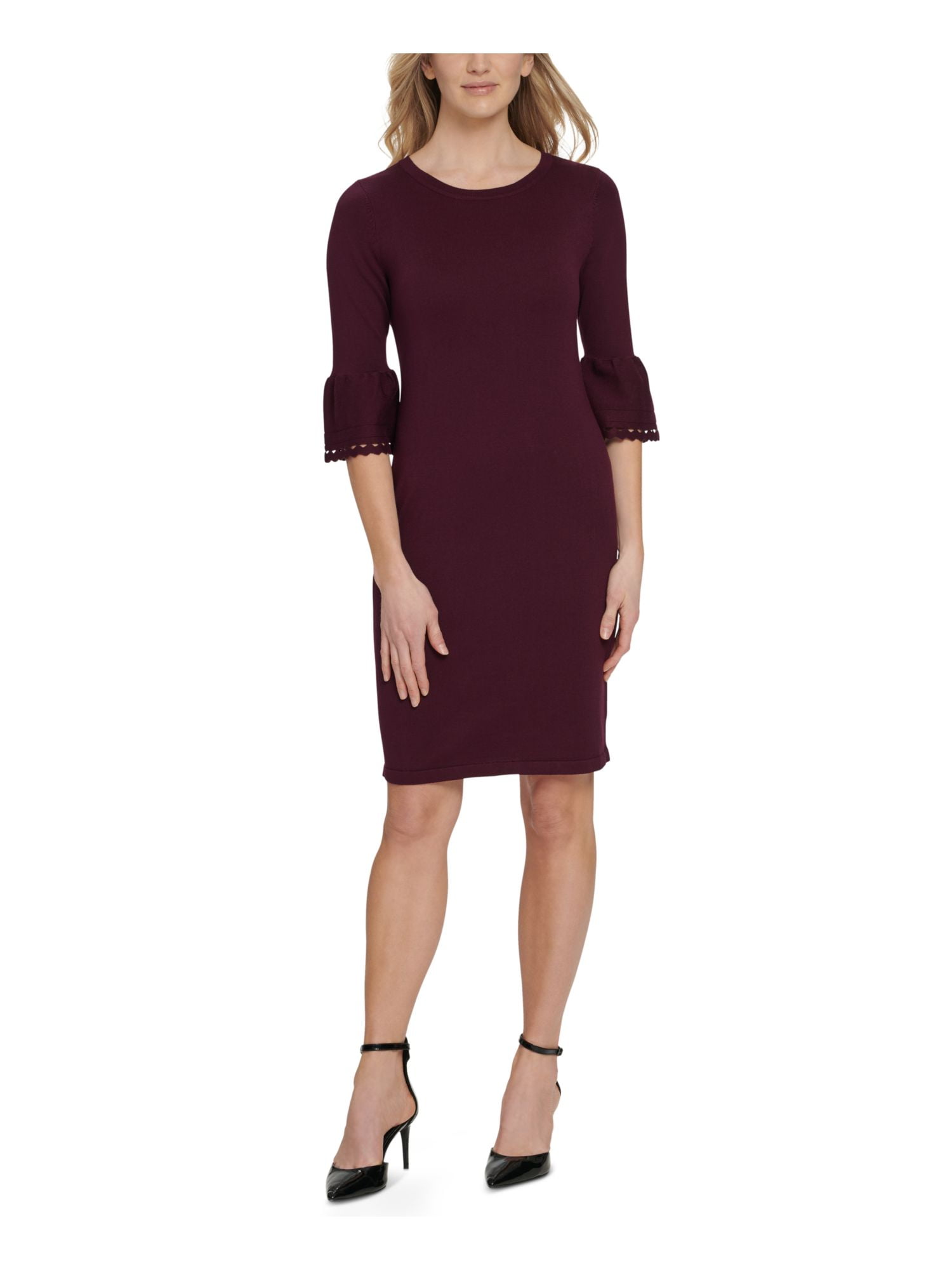 classic dresses for work Cocktail Dress Women Ruffle Sleeve Vintage Pencil Midi Dress Summer Office Work Sheath Black at Amazon Women's Clothing store Beginning Boutique Black Mini _tab1_about-bcbg-max-azria Size:3 — L In a timeless classic