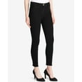 thumbnail image 1 of DKNY Womens Raw Hem Mid-Rise Flare Jeans Black 28, 1 of 2
