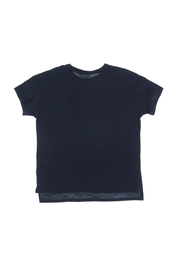 Women's T-Shirt Short Sleeve Cotton Crewneck Logo Black L New