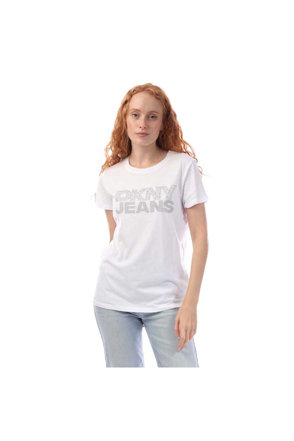 Womens Rhinestud Logo T-Shirt