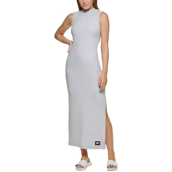 DKNY Womens Ribbed Knit Long Sweaterdress