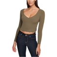 thumbnail image 1 of DKNY Womens Ribbed Pullover Sweater, Green, Medium, 1 of 1