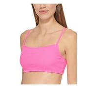 DKNY Womens Ribbed Solid Bikini Swim top