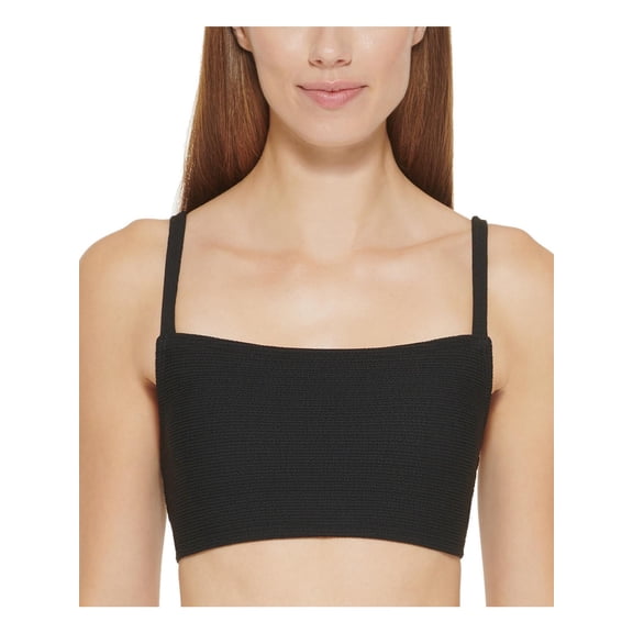 DKNY Womens Ribbed Solid Bikini Swim top