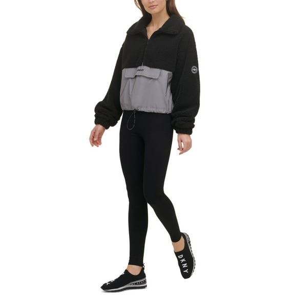 DKNY Womens Roebling Fleece Half-Zip Pullover
