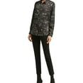 thumbnail image 1 of DKNY Womens Roll-Tab Button Up Shirt, Black, Small, 1 of 1