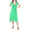thumbnail image 1 of DKNY Womens Ruffled Calf Midi Dress, 1 of 3
