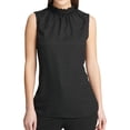 thumbnail image 1 of DKNY Womens Ruffled Neck Pullover Blouse, Black, Medium, 1 of 1