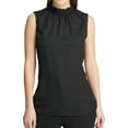 thumbnail image 1 of DKNY Womens Ruffled Neck Pullover Blouse, Black, X-Small, 1 of 1