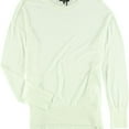 thumbnail image 1 of DKNY Womens Ruffled Vented Knit Sweater, White, Large, 1 of 1