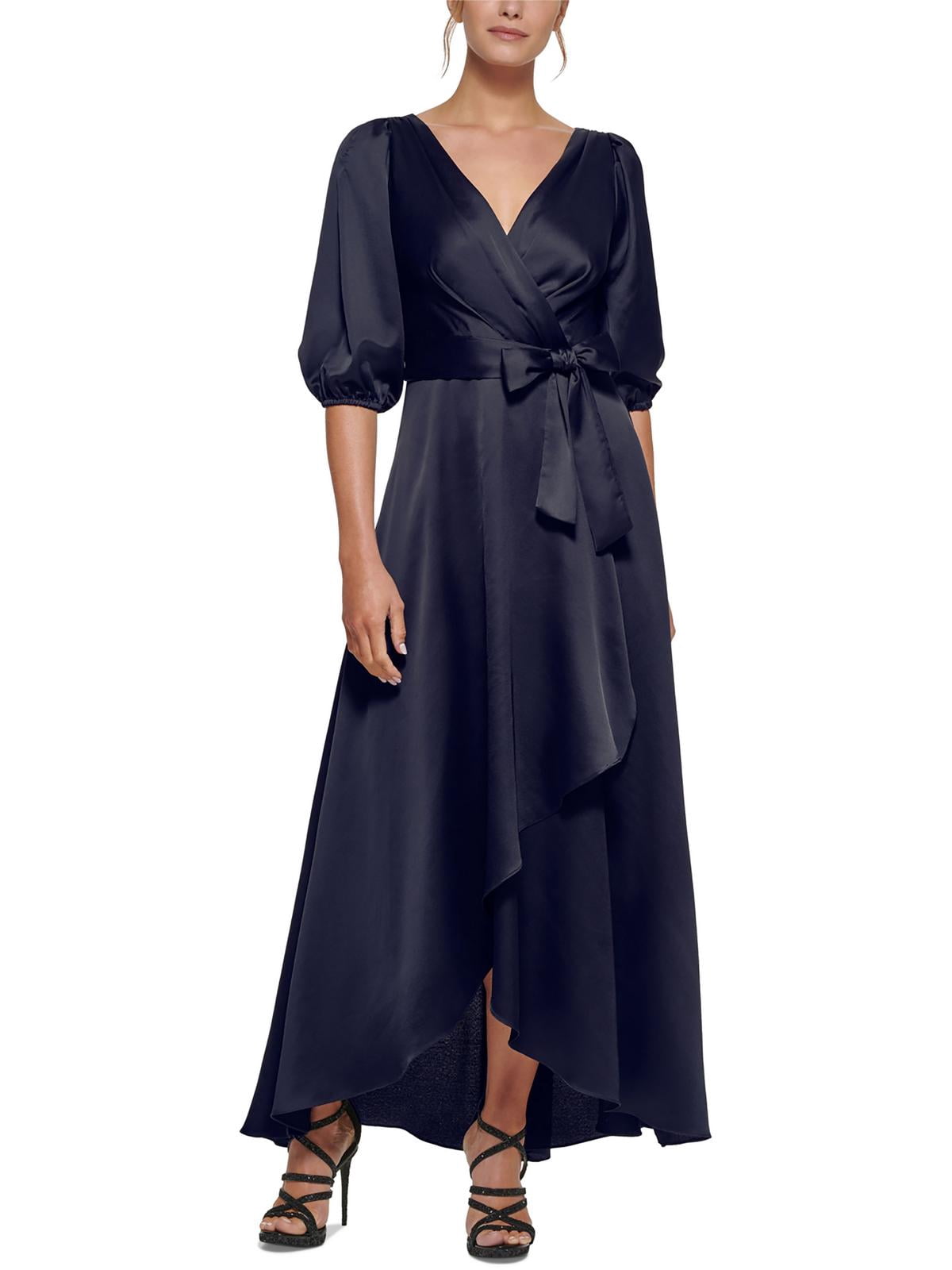 DKNY Womens Satin Belted Maxi Dress - Walmart.com