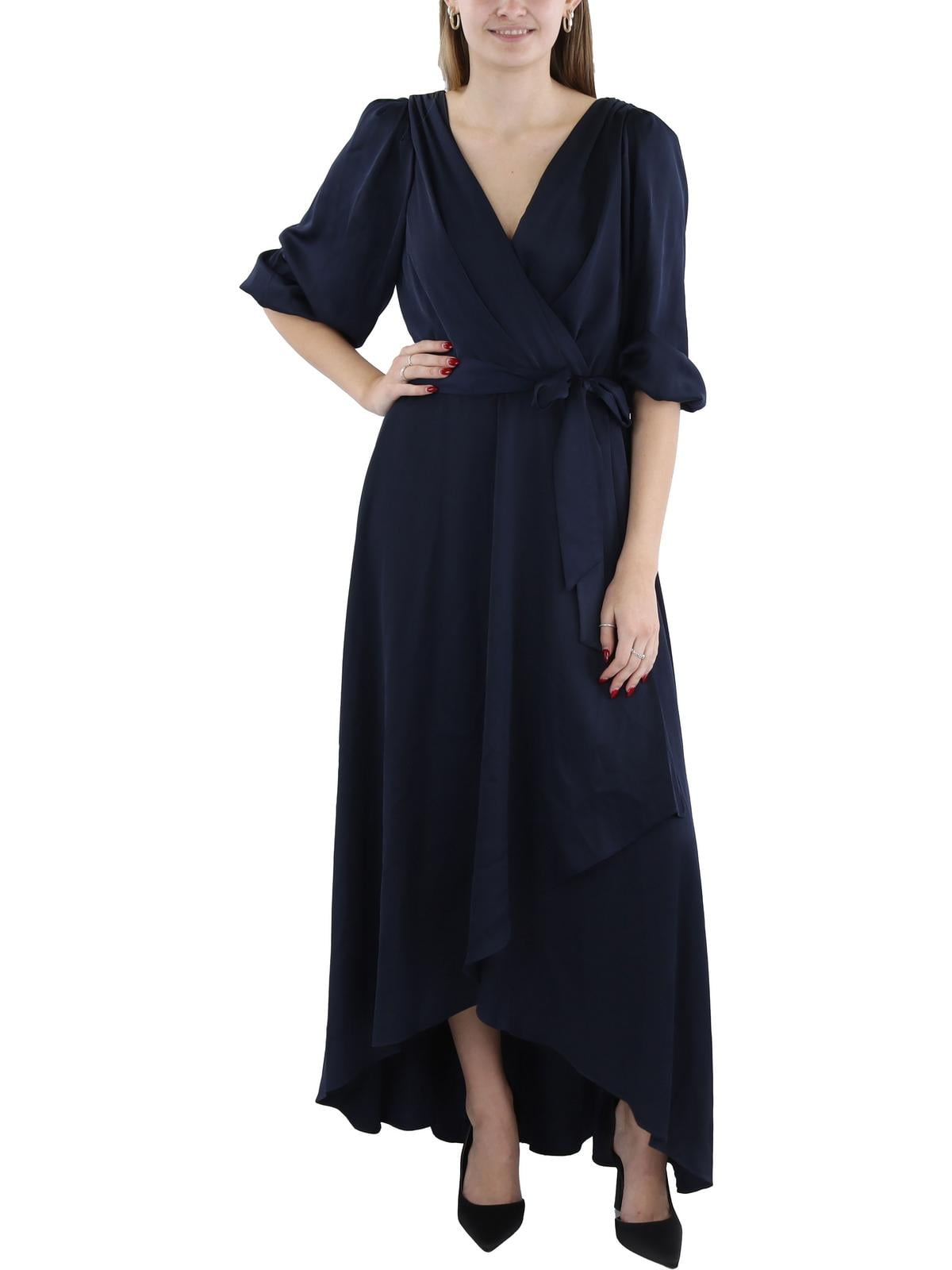 DKNY Womens Illusion Long Wrap Dress Spring Navy 12 DKNY Womens Illusion Long Wrap Dress Spring Navy 12