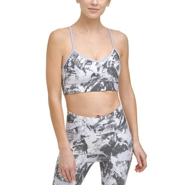 DKNY Womens Shades Print Strappy Back Sports Bra