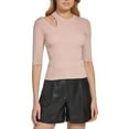 thumbnail image 1 of Women's Shoulder-Cutout Elbow-Sleeve Sweater Rouge Blush L, 1 of 2