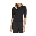 thumbnail image 1 of DKNY Womens Shoulder Cut-Out Ribbed Pullover Top, 1 of 2