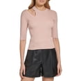 thumbnail image 1 of DKNY Womens Shoulder Cut-Out Ribbed Pullover Top, 1 of 2