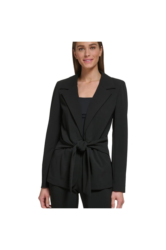Womens Solid Blazer Jacket, Black, 0