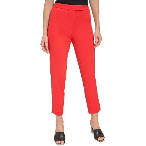 DKNY Womens Solid Dress Pants, Orange, 2