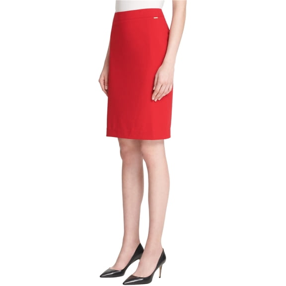 DKNY Womens Solid Pencil Skirt, Red, 14