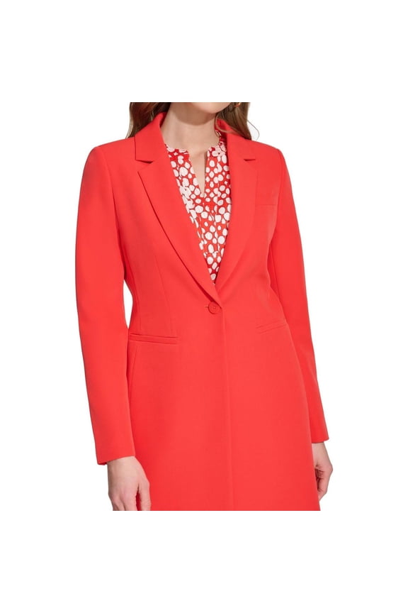 Womens Solid Topper Jacket, Red, Petite, 4P