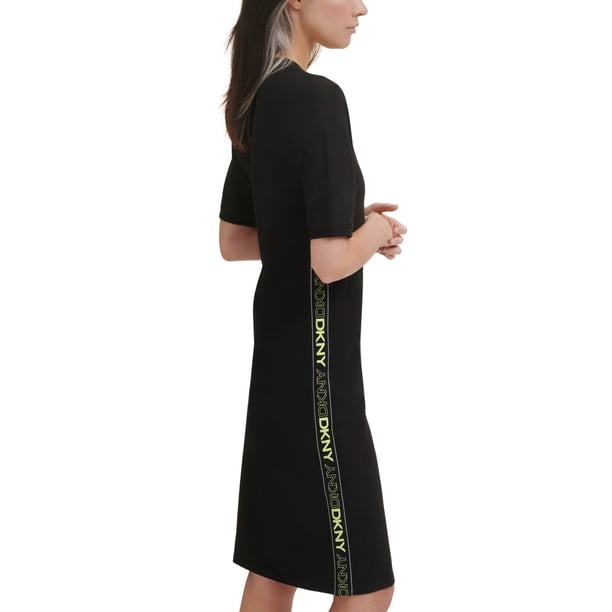 dkny t shirt dress women's DKNY Sport Womens Navy Graphic Short Sleeve Casual T-Shirt Dress XS | Small