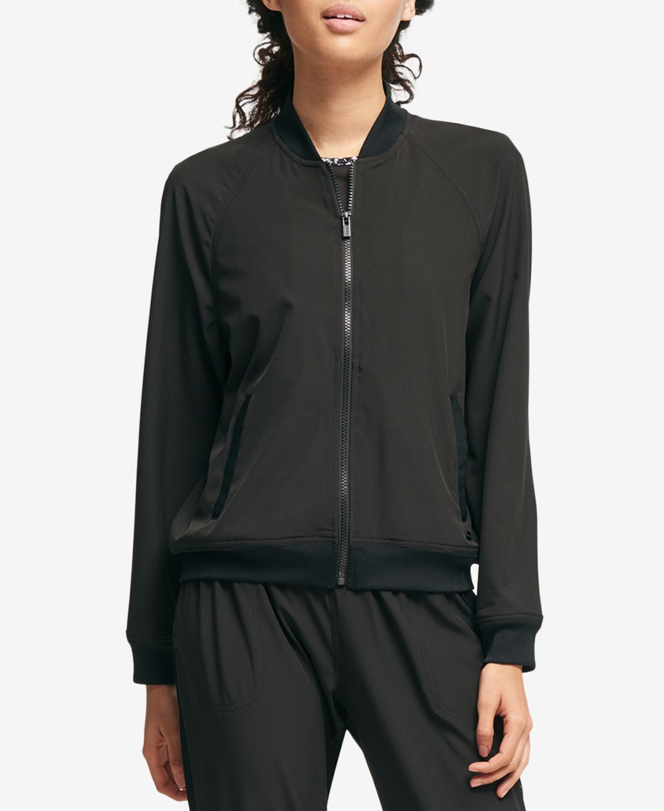 DKNY Women's Bomber Jacket - Stylish Funnel Neck Outerwear For Everyday Comfort