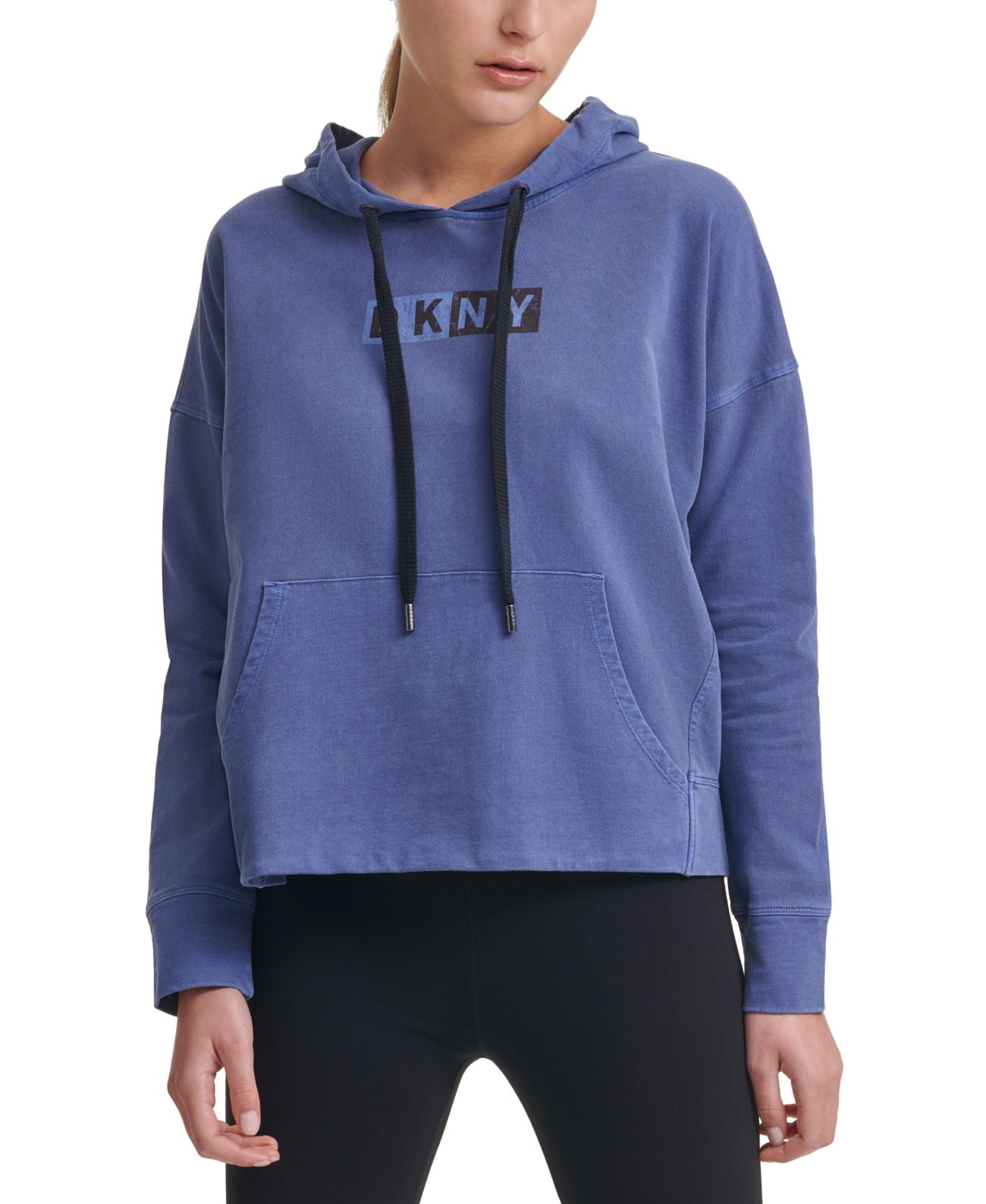 DKNY Womens Sport Logo Hooded Cotton Sweatshirt