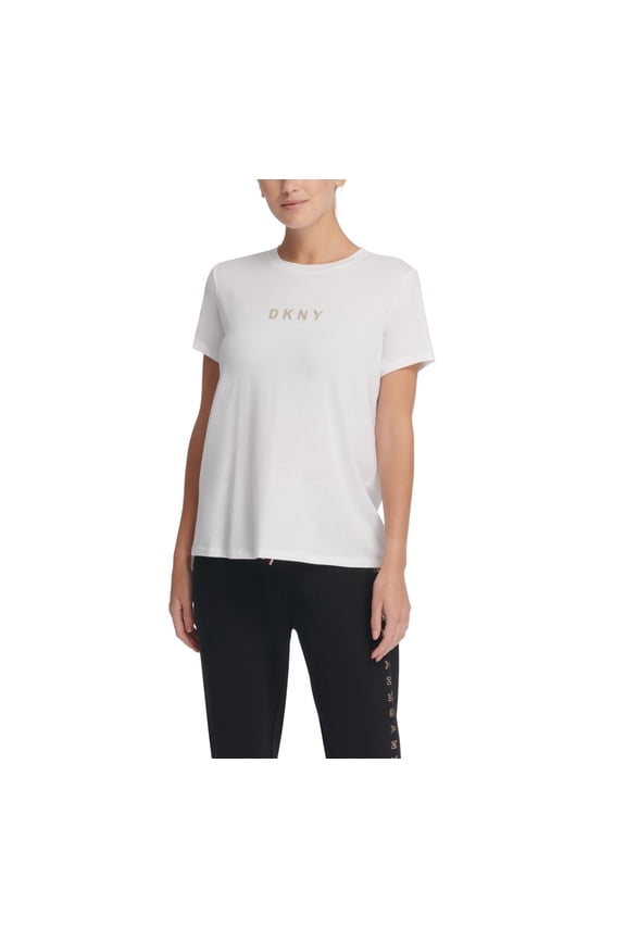 Womens Sport Metallic-logo T-shirt Size L