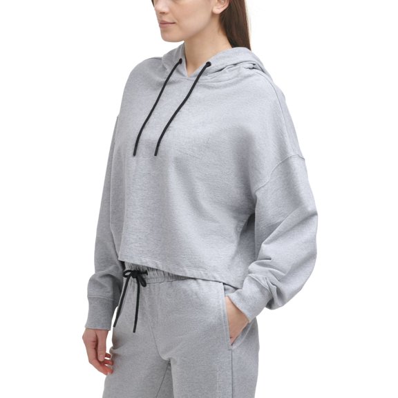 DKNY Womens Sport Rhinestone Logo Cotton Hoodie