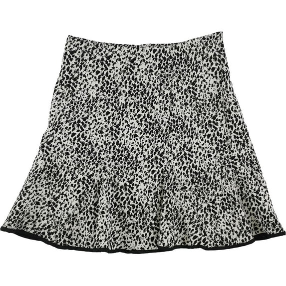 DKNY Womens Spotted A-line Skirt, Black, 10