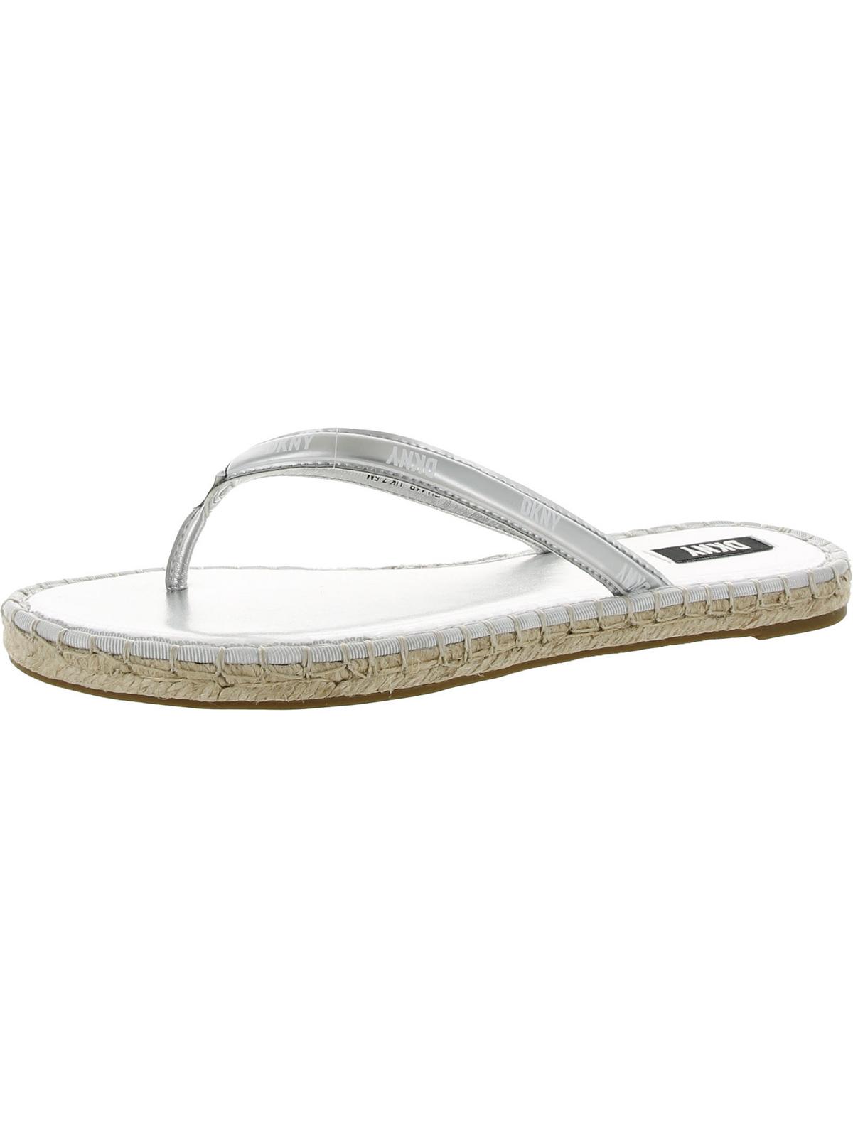 DKNY Womens Tabatha Faux Leather Espadrille FlipFlops
