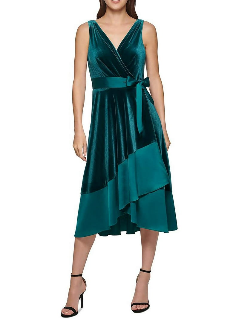 slim fit dress slacks DKNY Green Eyelet Dress, M – Second Serve Resale main image 1