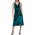 thumbnail image 1 of DKNY Womens Velvet Midi Wrap Dress, 1 of 2
