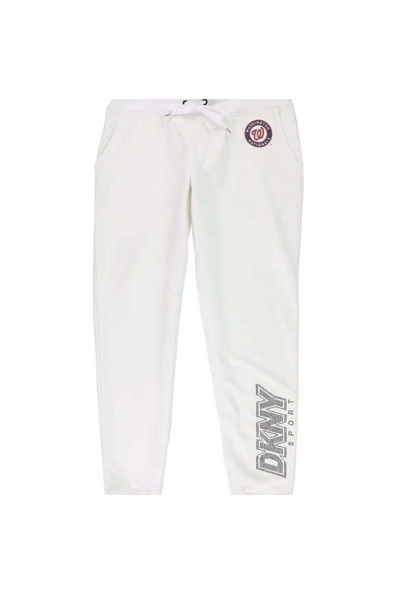 Womens Washington Nationals Athletic Jogger Pants, White, Small