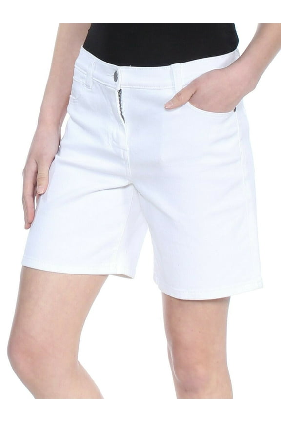 Womens White 5 Pockets Denim Shorts 27