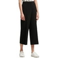 thumbnail image 1 of DKNY Womens Wide Leg Casual Cropped Pants, Black, 4, 1 of 2