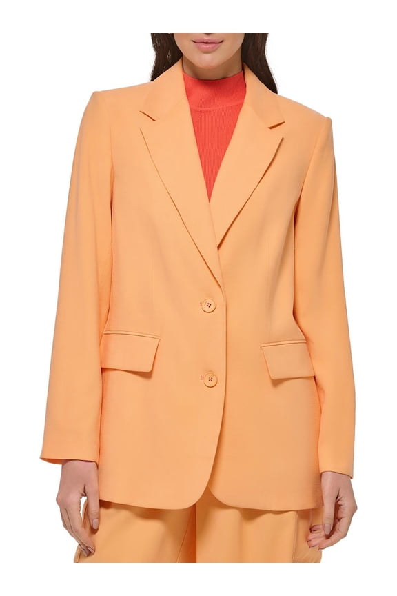 Womens Woven Long Sleeves Two-Button Blazer