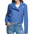thumbnail image 1 of DKNY Womens Zipper Motorcycle Jacket, Blue, Medium, 1 of 1