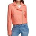 thumbnail image 1 of DKNY Womens Zipper Motorcycle Jacket, Orange, XX-Small, 1 of 4