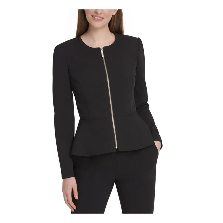 Ladies black top peplum jacket