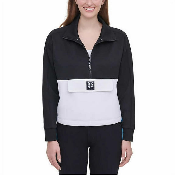 DKNY half zip pull over Black Medium