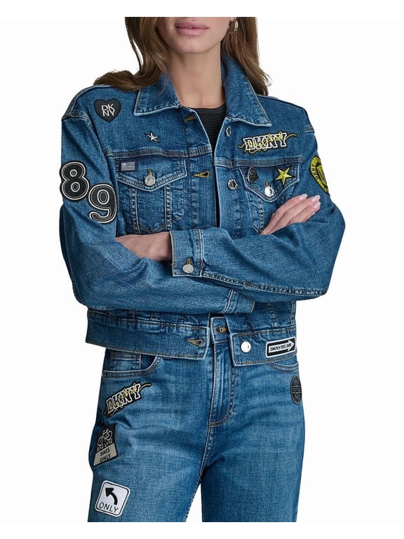womens 1989 Pins & Patches Tribeca Wash Jacket, XXS, Blue